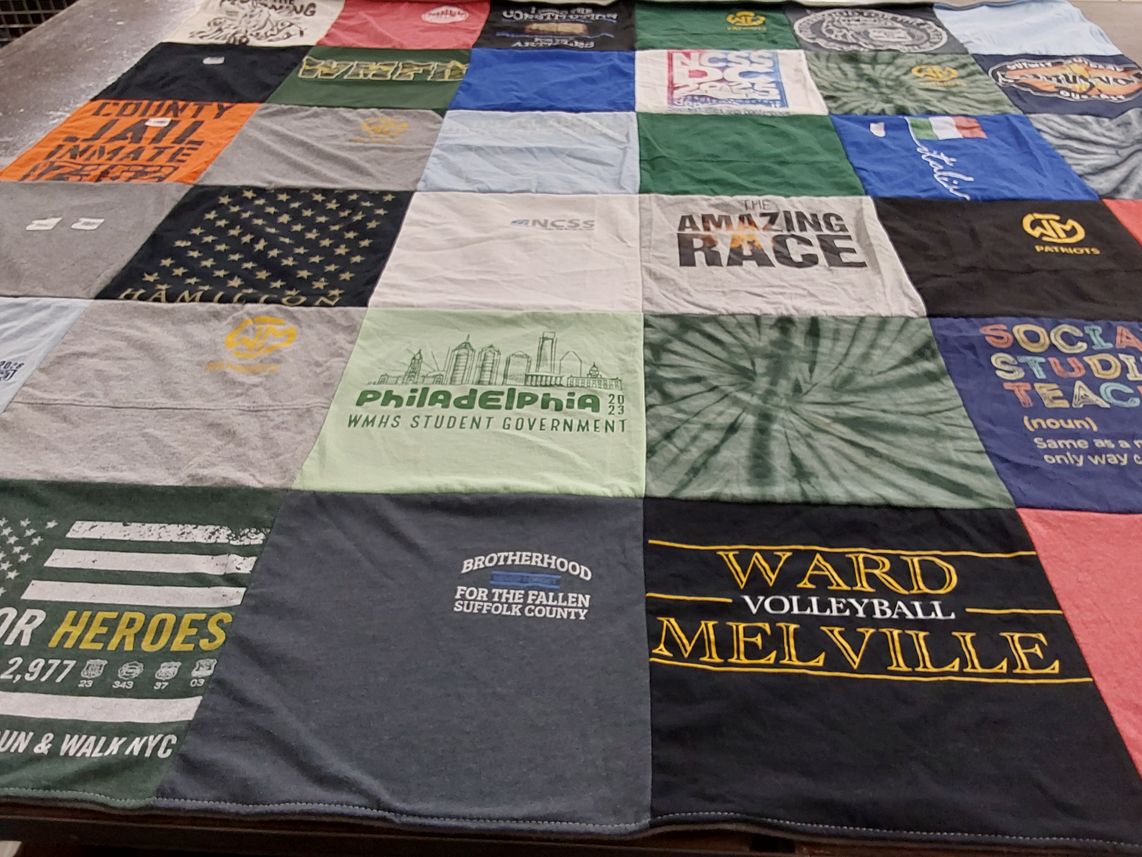 T-shirt quilt from ward melville high school by Allison from NY