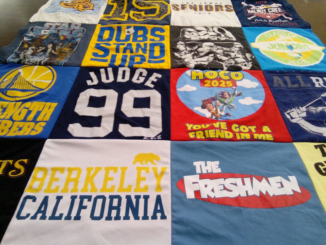 T-shirt quilt from berkeley university by Karen from CA
