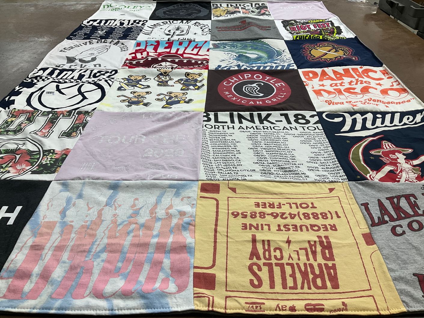 T-shirt quilt with music, food themes by BILLY from CO