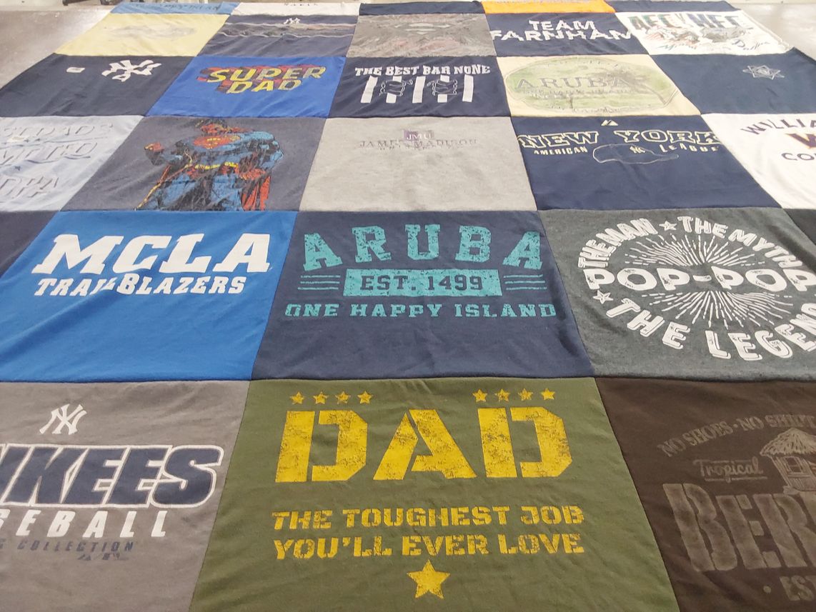 T-shirt quilt featuring new york yankees by Jane from MA