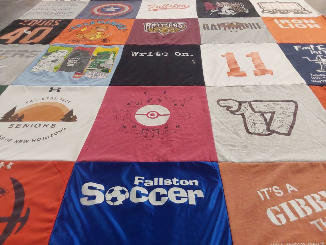 T-shirt quilt featuring fallston soccer by Cheryl from MD