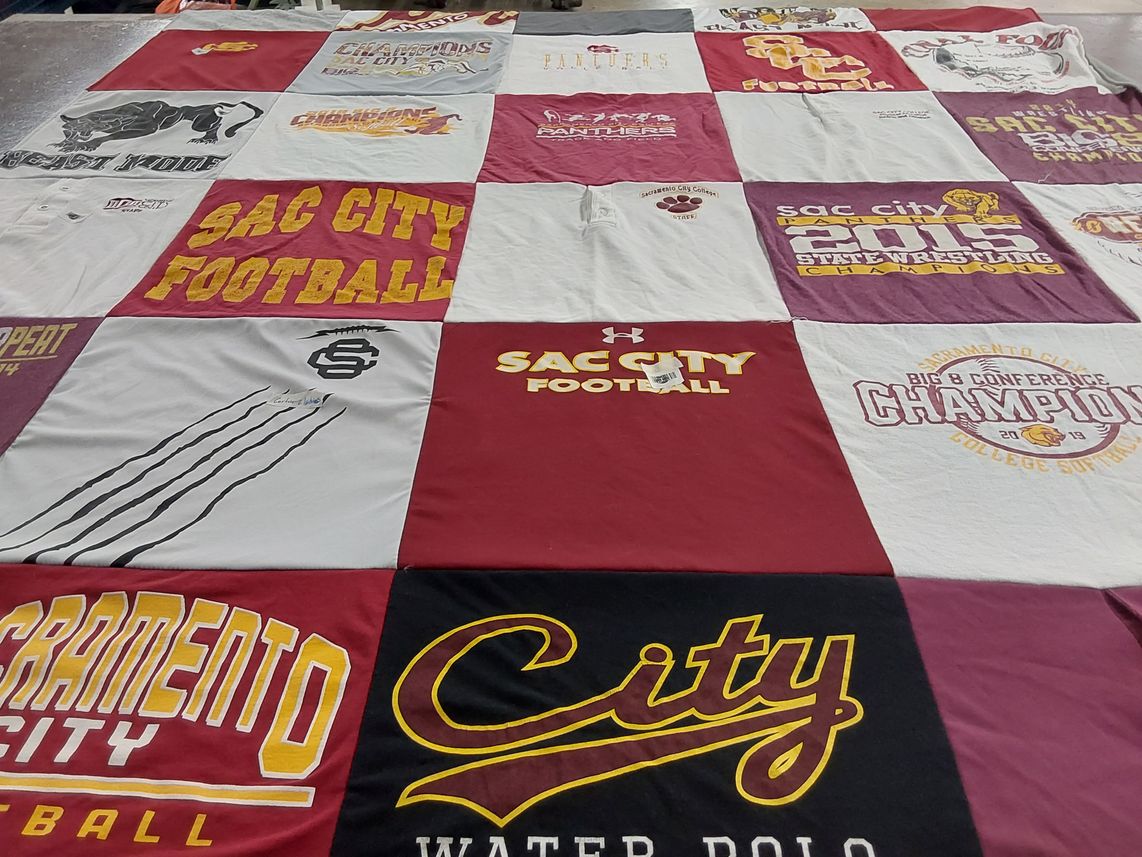 T-shirt quilt from sacramento city college by DAVE from CA