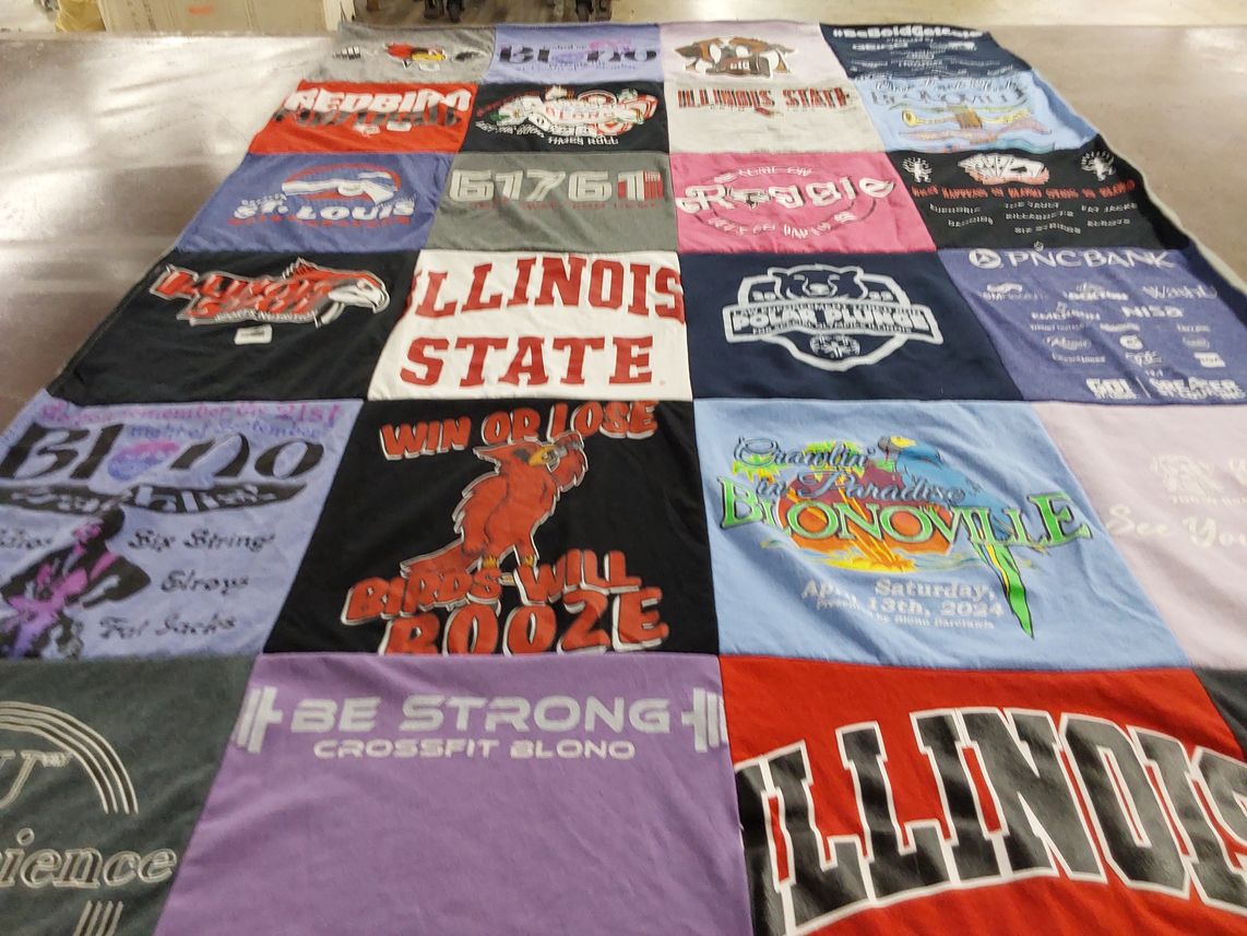 T-shirt quilt from illinois state university by Lee Ann  from IL
