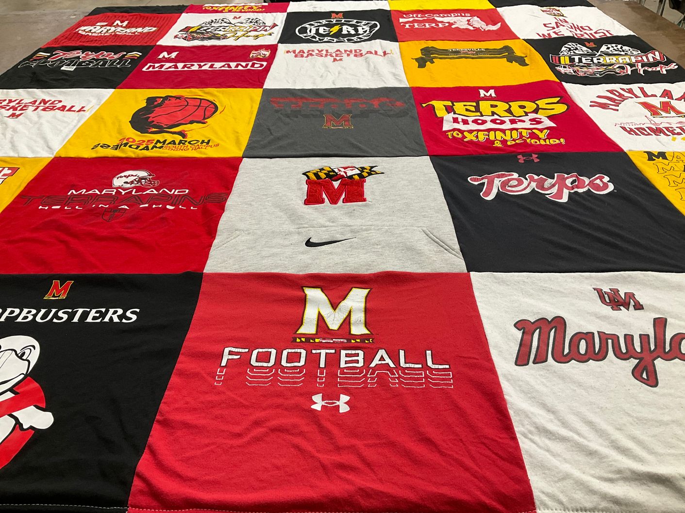 T-shirt quilt featuring maryland terrapins by Ethan from PA