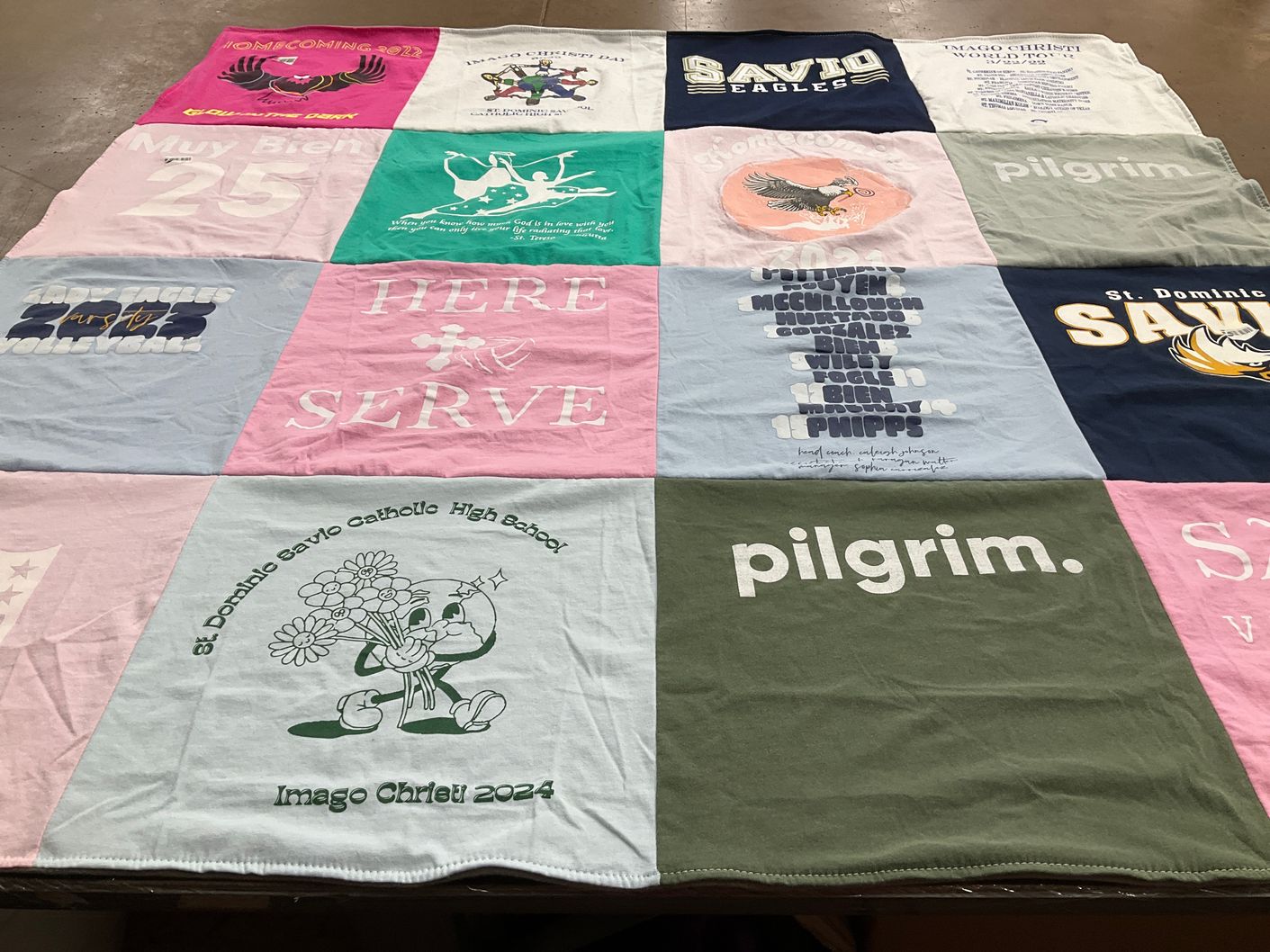 T-shirt quilt featuring savio eagles by Jenny from TX