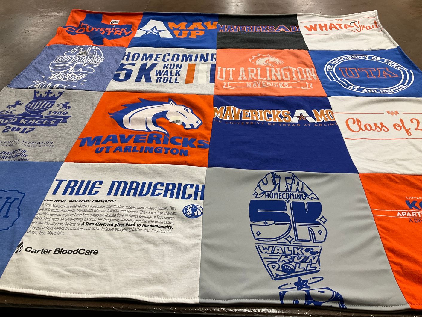 T-shirt quilt from university of texas at arlington by Lynda from TX