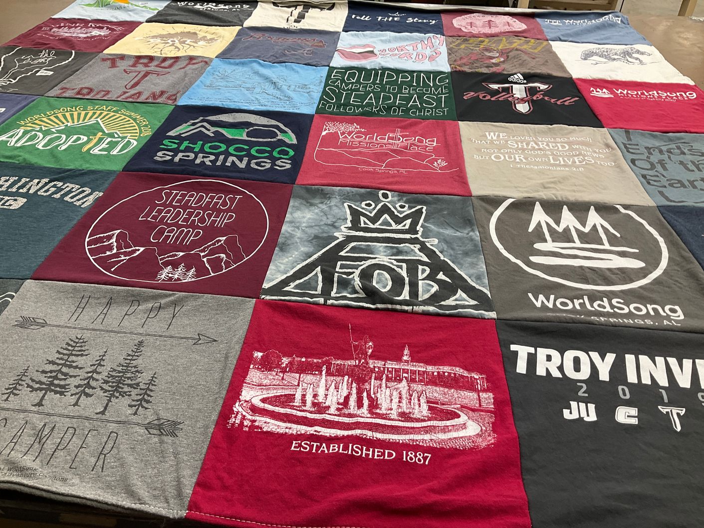 T-shirt quilt from troy university by Kaley from AL