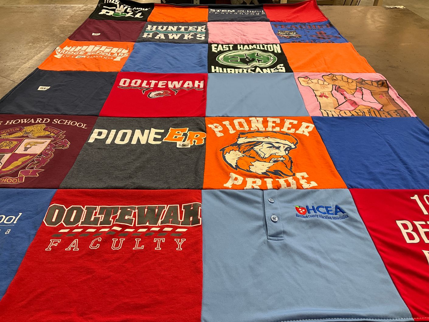 T-shirt quilt featuring oletewah high school by Virginia from TN