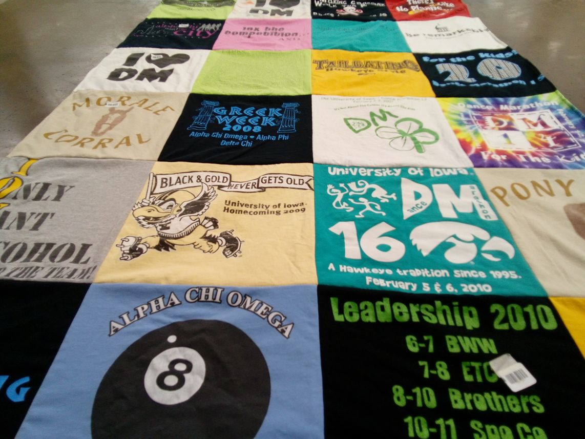 T-shirt quilt from university of iowa by Martha B from IL