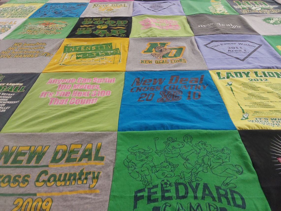 T-shirt quilt featuring new deal lions by Ronna from TX