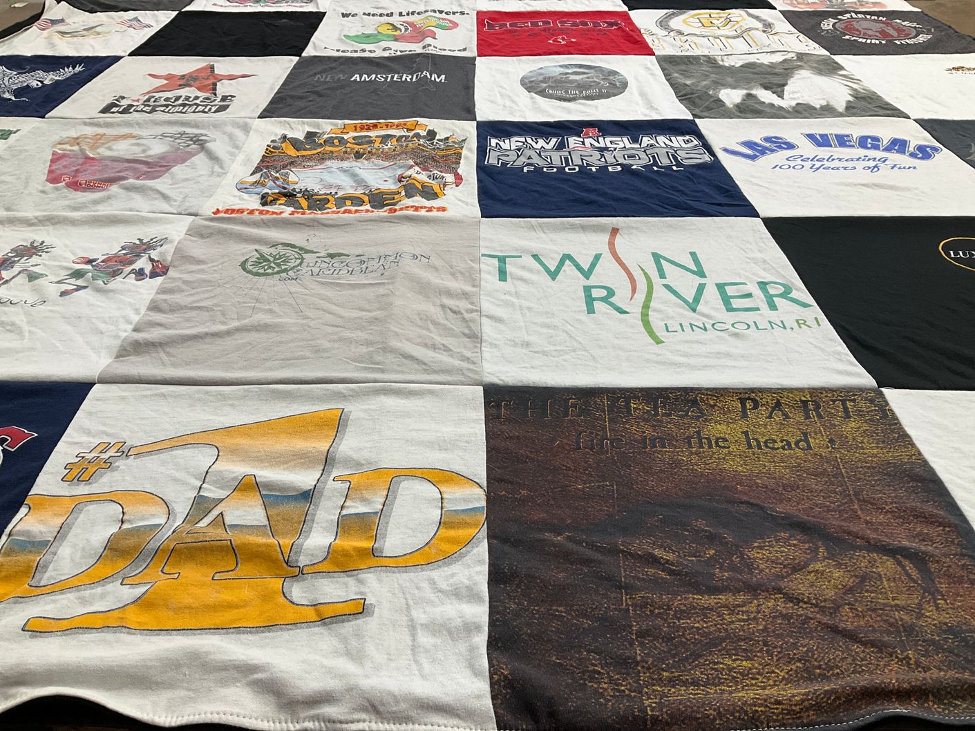 T-shirt quilt featuring new england patriots football by Jonathan from MA
