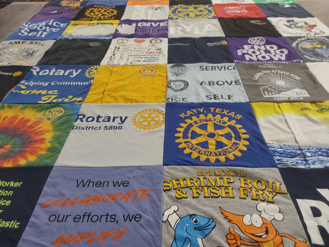 T-shirt quilt with community service, fundraising themes by Edward from TX