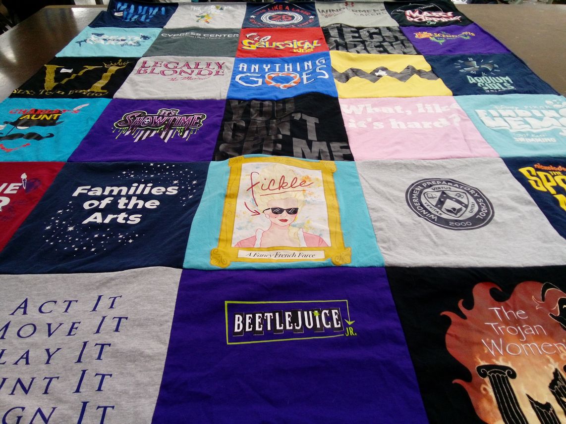 T-shirt quilt from modern preparatory school by Amanda from FL