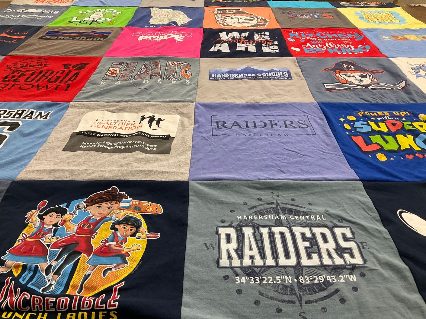 T-shirt quilt featuring habersham raiders by Angie from GA