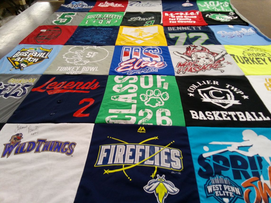 T-shirt quilt from south fayette high school, collier township school by Kelly from PA