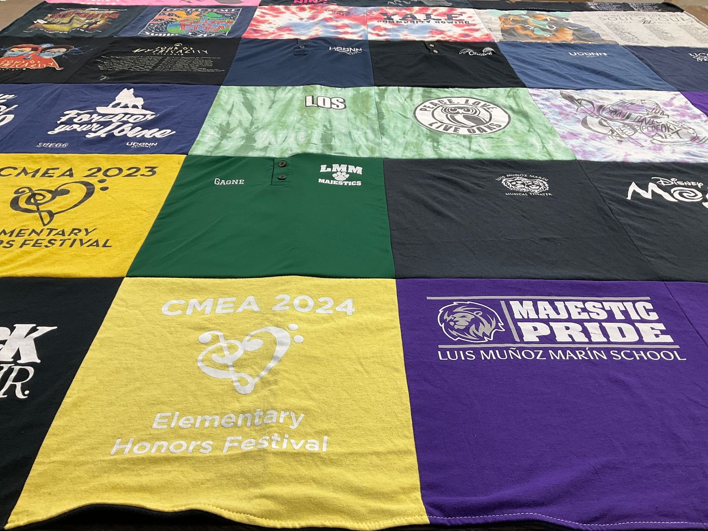 T-shirt quilt from luis muñoz marín school by Jessica from CT