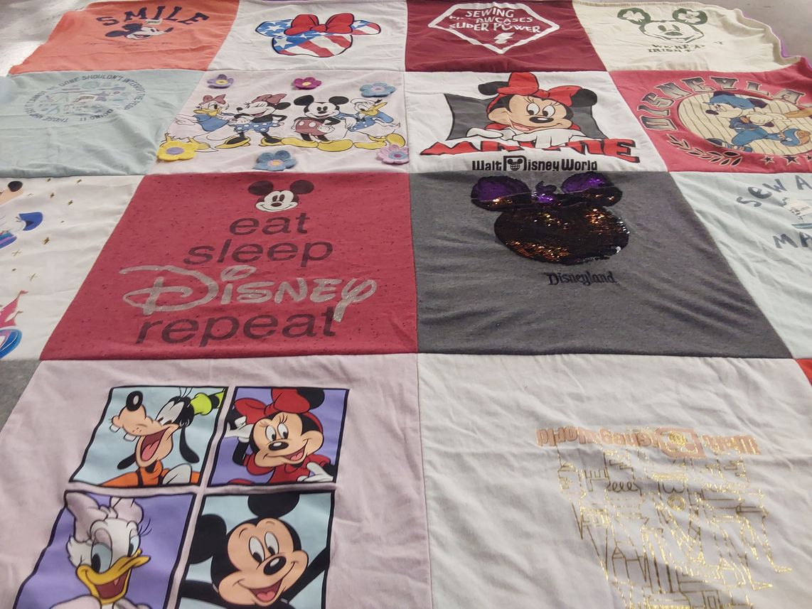 T-shirt quilt with disney, animation themes by Jannell from CO