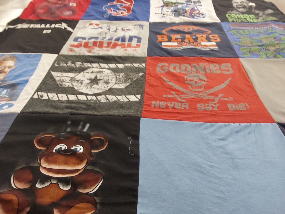 T-shirt quilt featuring chicago bears by Maureen from IL