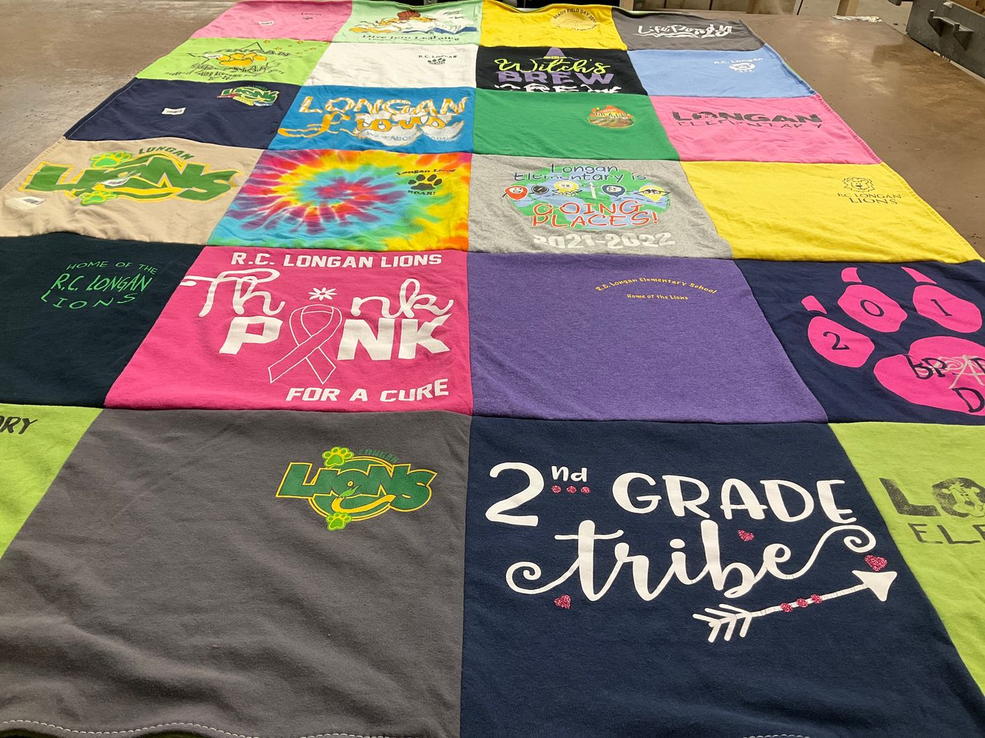 T-shirt quilt featuring r.c. longan lions by Julie from VA
