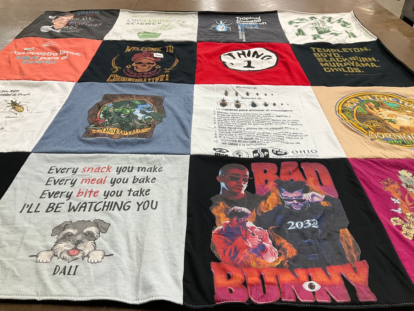 T-shirt quilt from ohio university by Maria from OH
