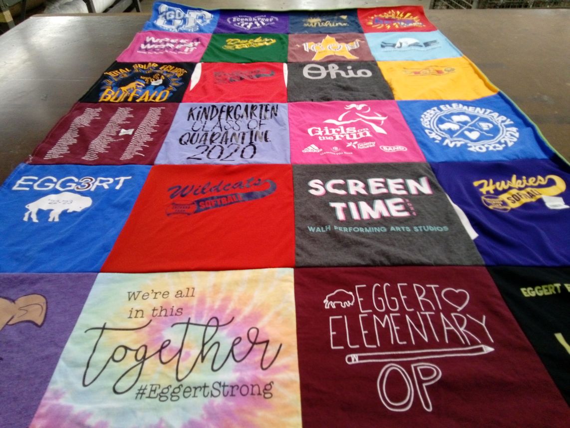 T-shirt quilt featuring wildcats softball, huskies softball by Erin from NY