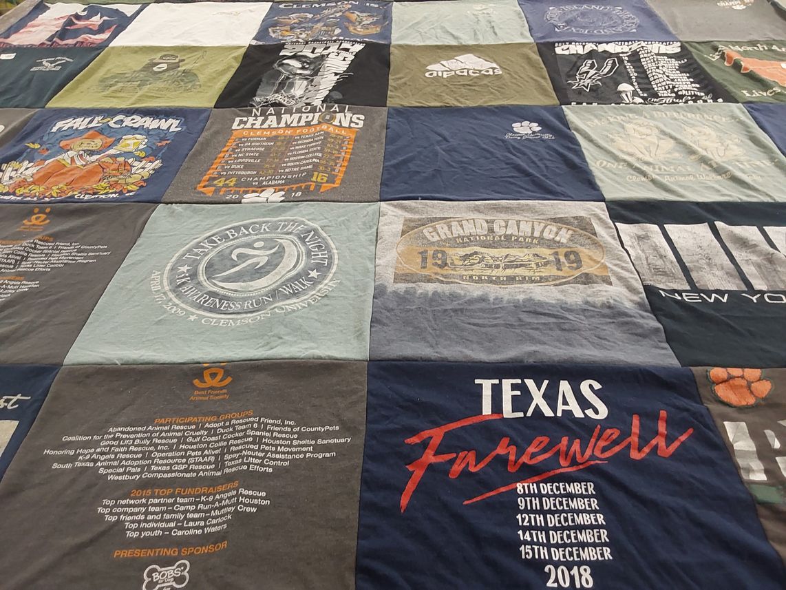 T-shirt quilt from clemson university by Simone from TX