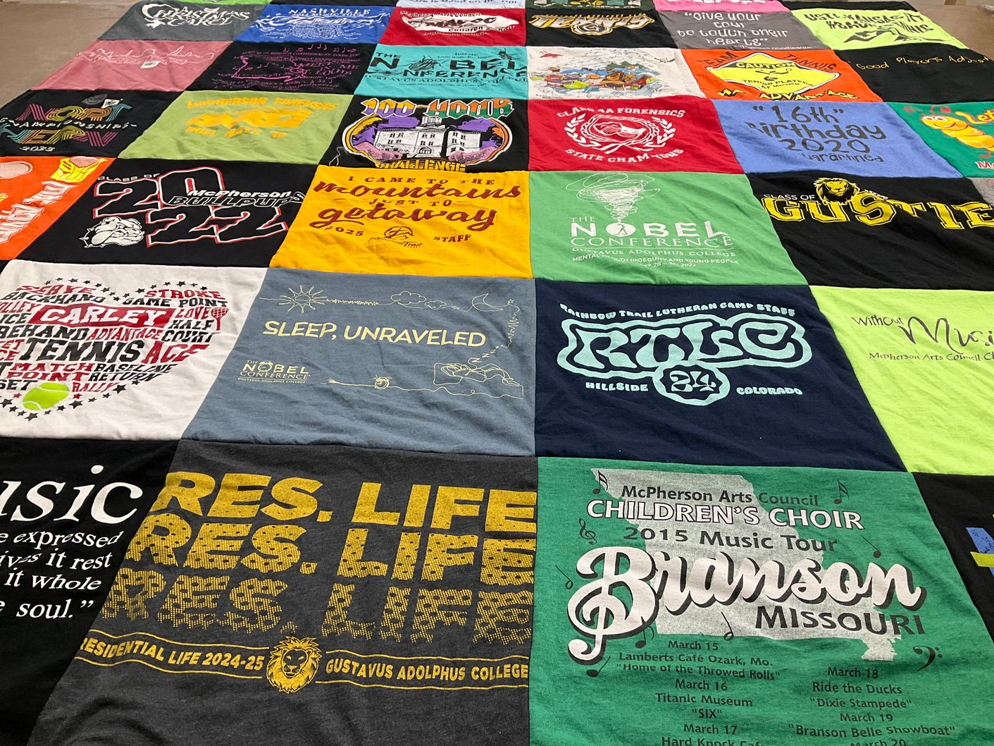 T-shirt quilt from gustavus adolphus college by Carley from CO