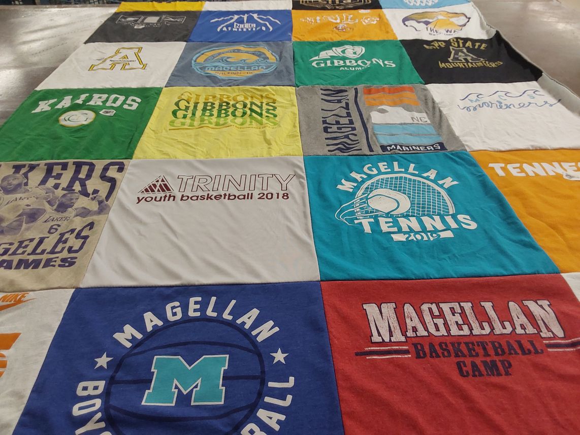 T-shirt quilt featuring magellan basketball team by Laura from NC