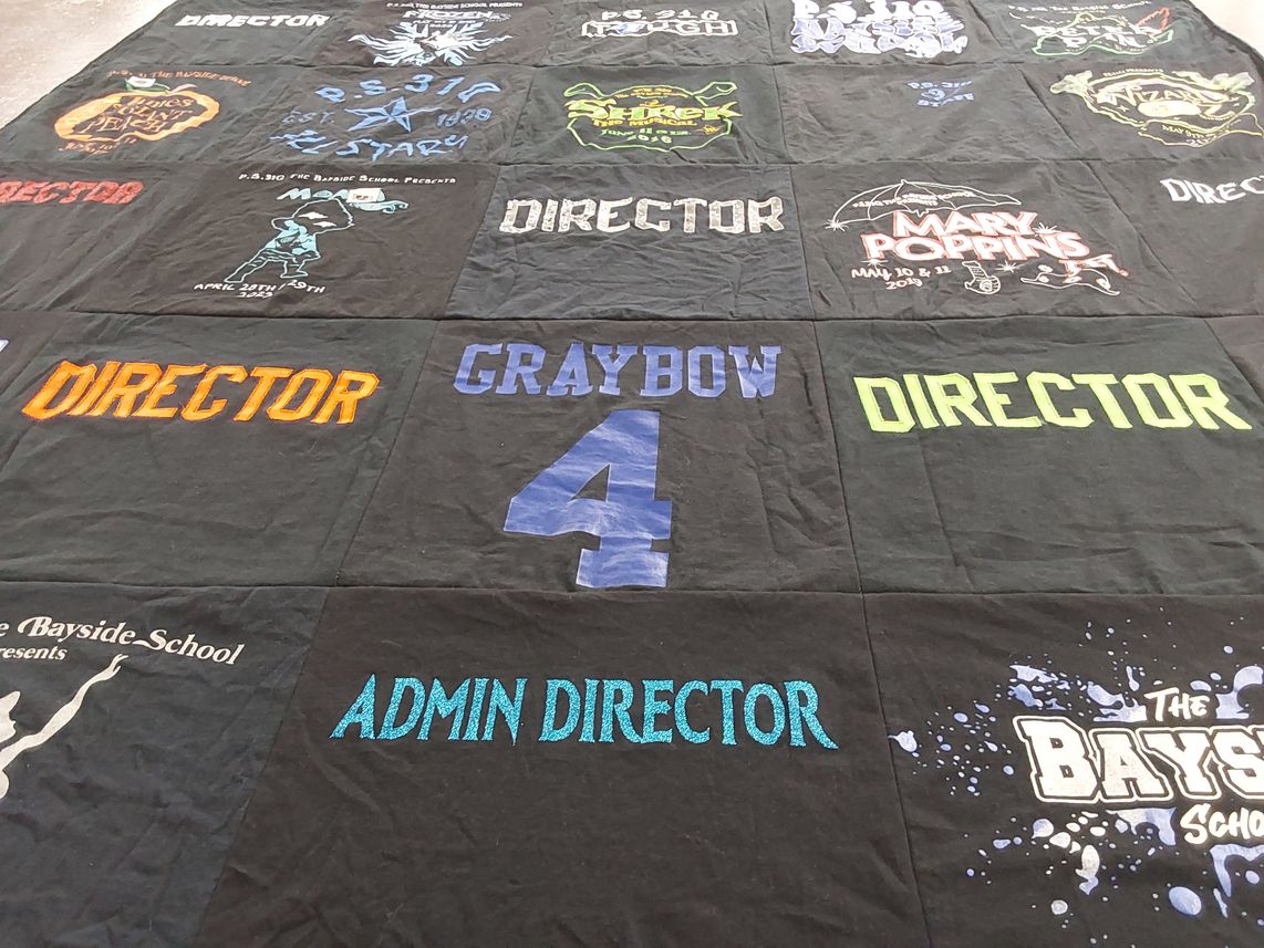 T-shirt quilt from the bayside school by Rachel from NY
