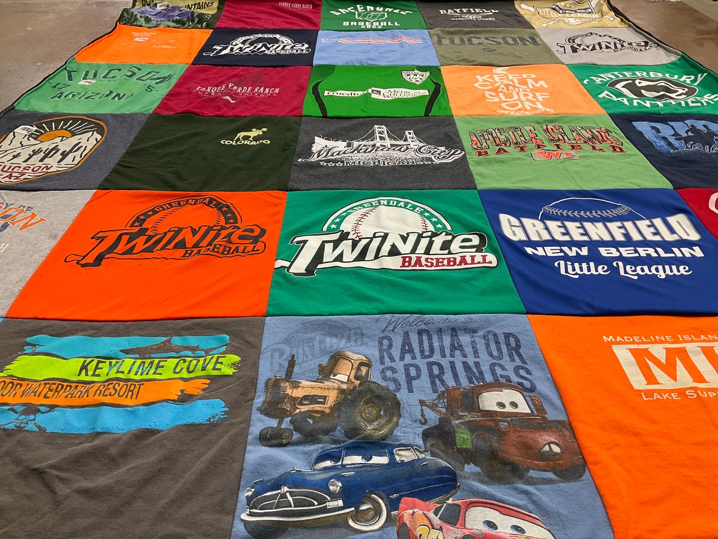 T-shirt quilt featuring little league by Bentley from WI