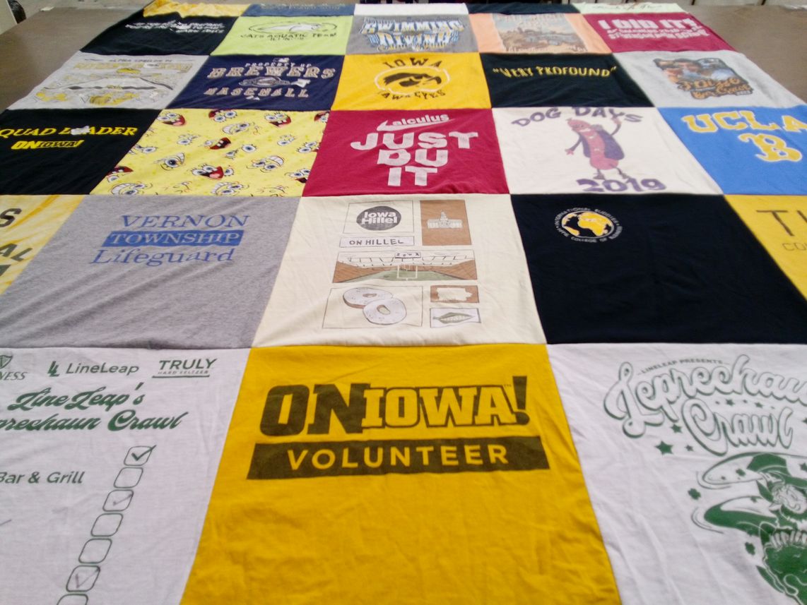 T-shirt quilt from university of california los angeles, iowa state university by Felicia from IL