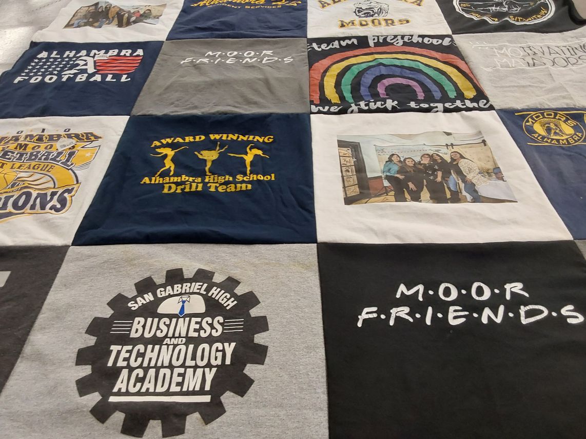 T-shirt quilt from alhambra high school, san gabriel high school by Pauline from CA