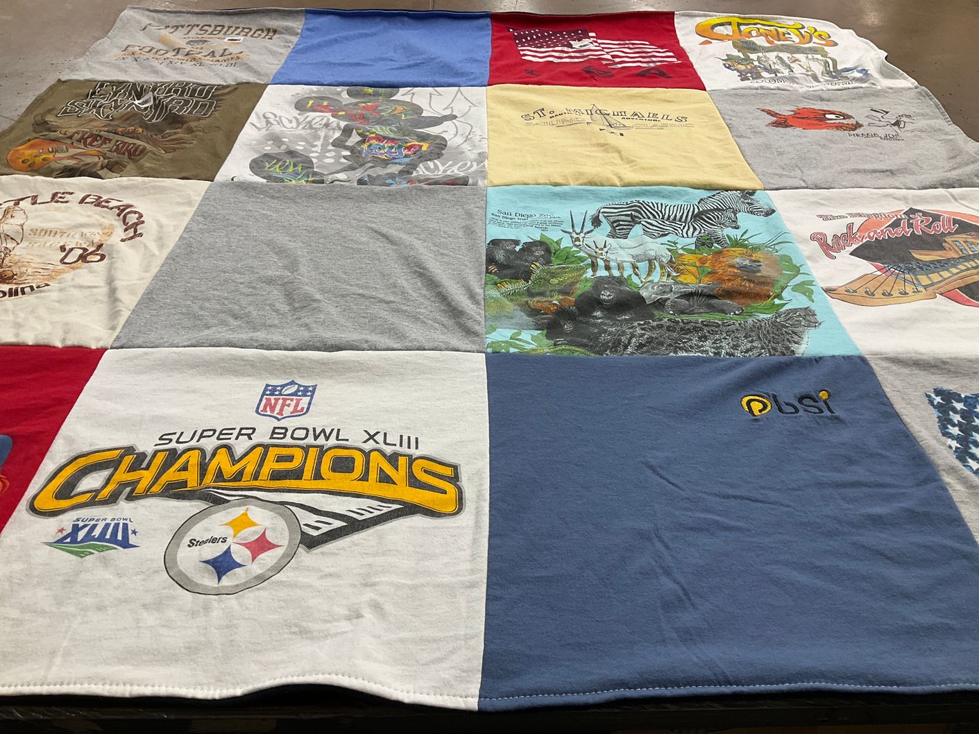 T-shirt quilt featuring pittsburgh steelers by Denise from PA