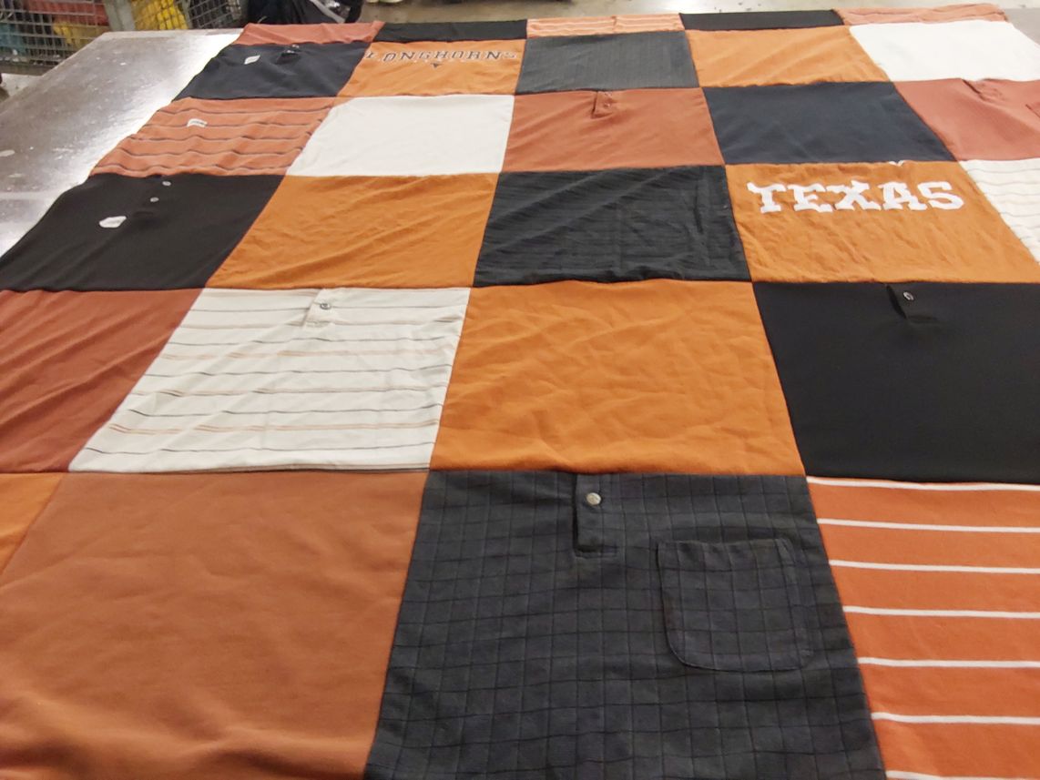 T-shirt quilt featuring university of texas longhorns by Rebekah from TX