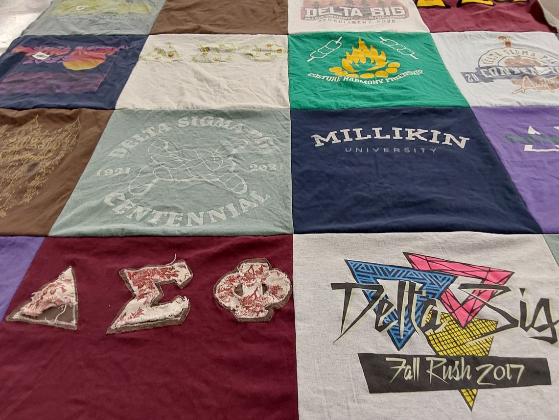 T-shirt quilt from millikin university by Joe from IL