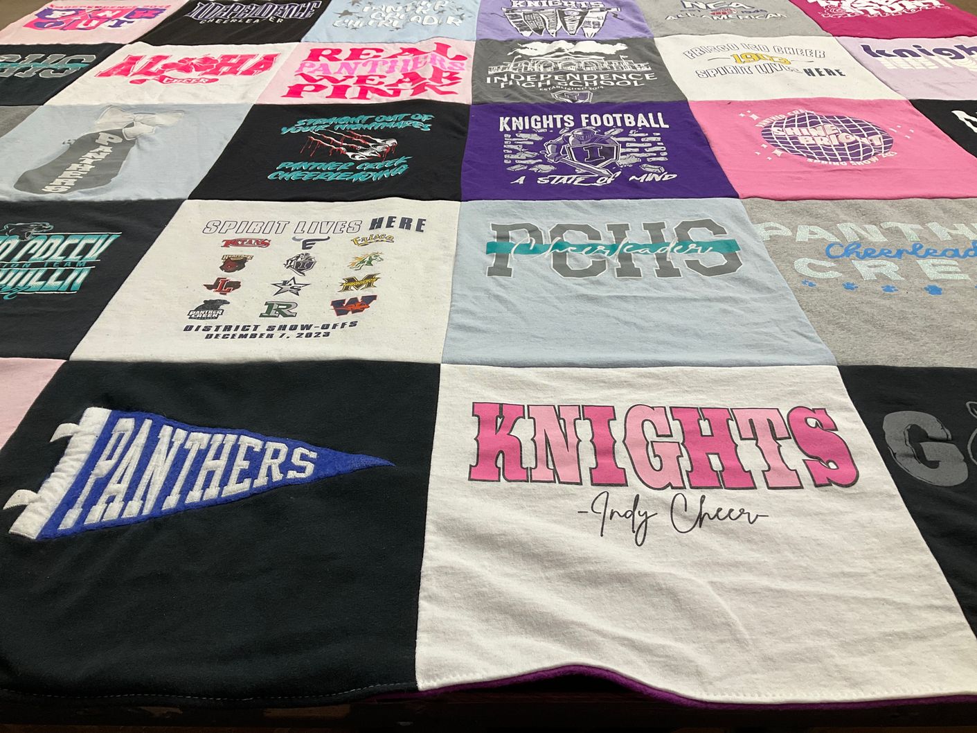 T-shirt quilt featuring panthers, knights by Cheryl from TX