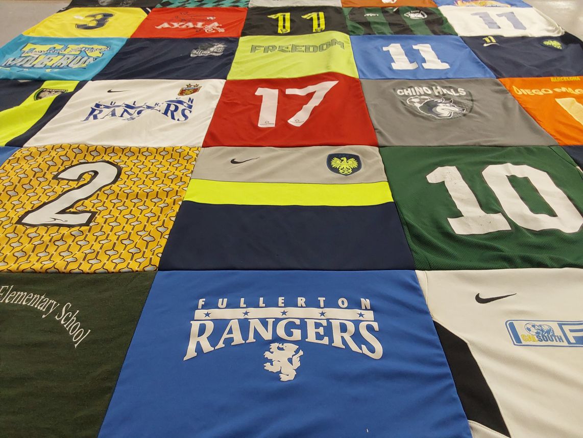 T-shirt quilt from fullerton college by marisol from CA