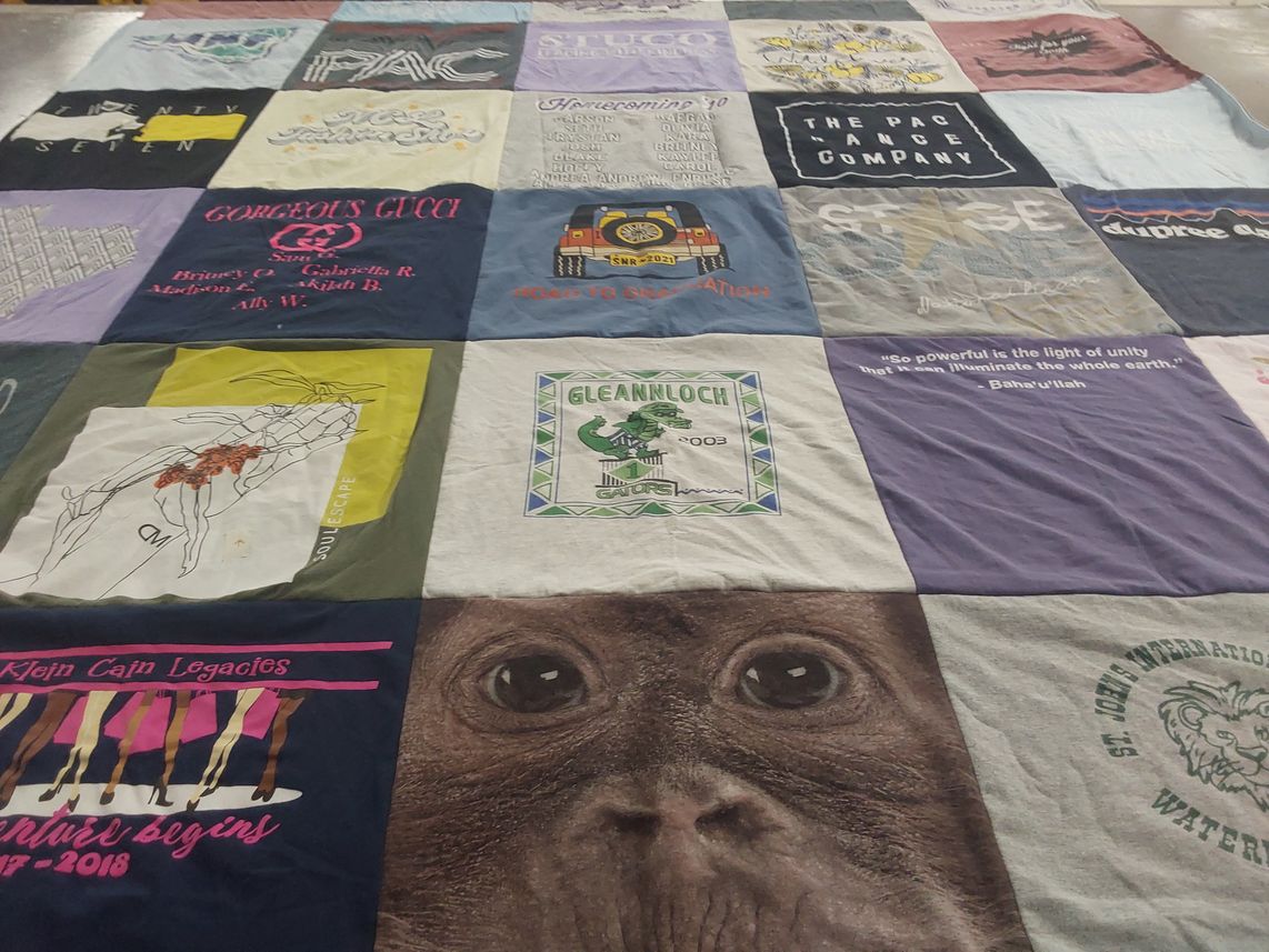 T-shirt quilt from klein cain high school by Beth from TX