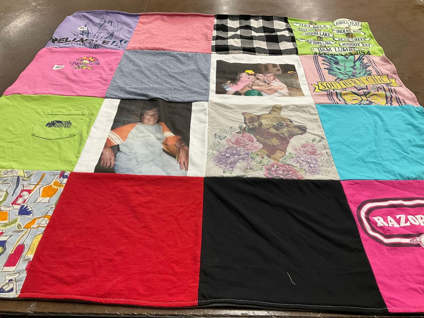 T-shirt quilt featuring razorbacks by Heather from AR