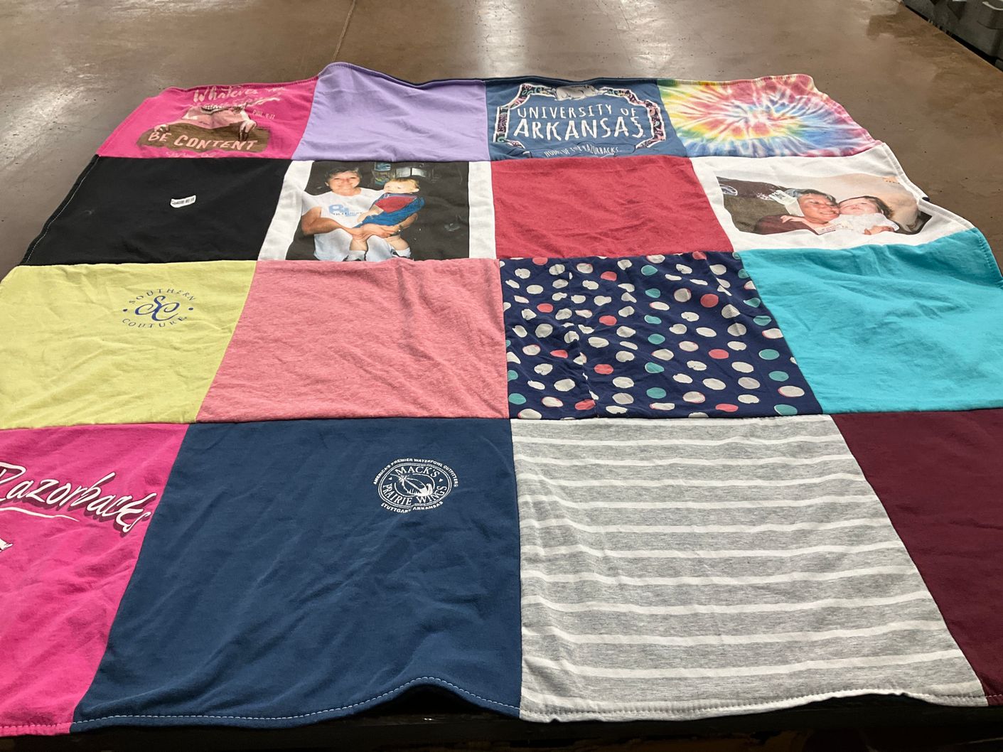 T-shirt quilt featuring razorbacks by Heather from AR