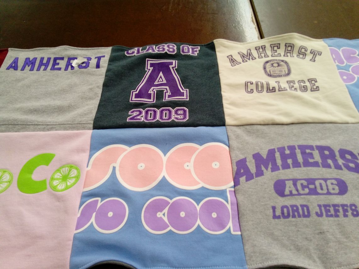 T-shirt quilt from amherst college by Alison from CA