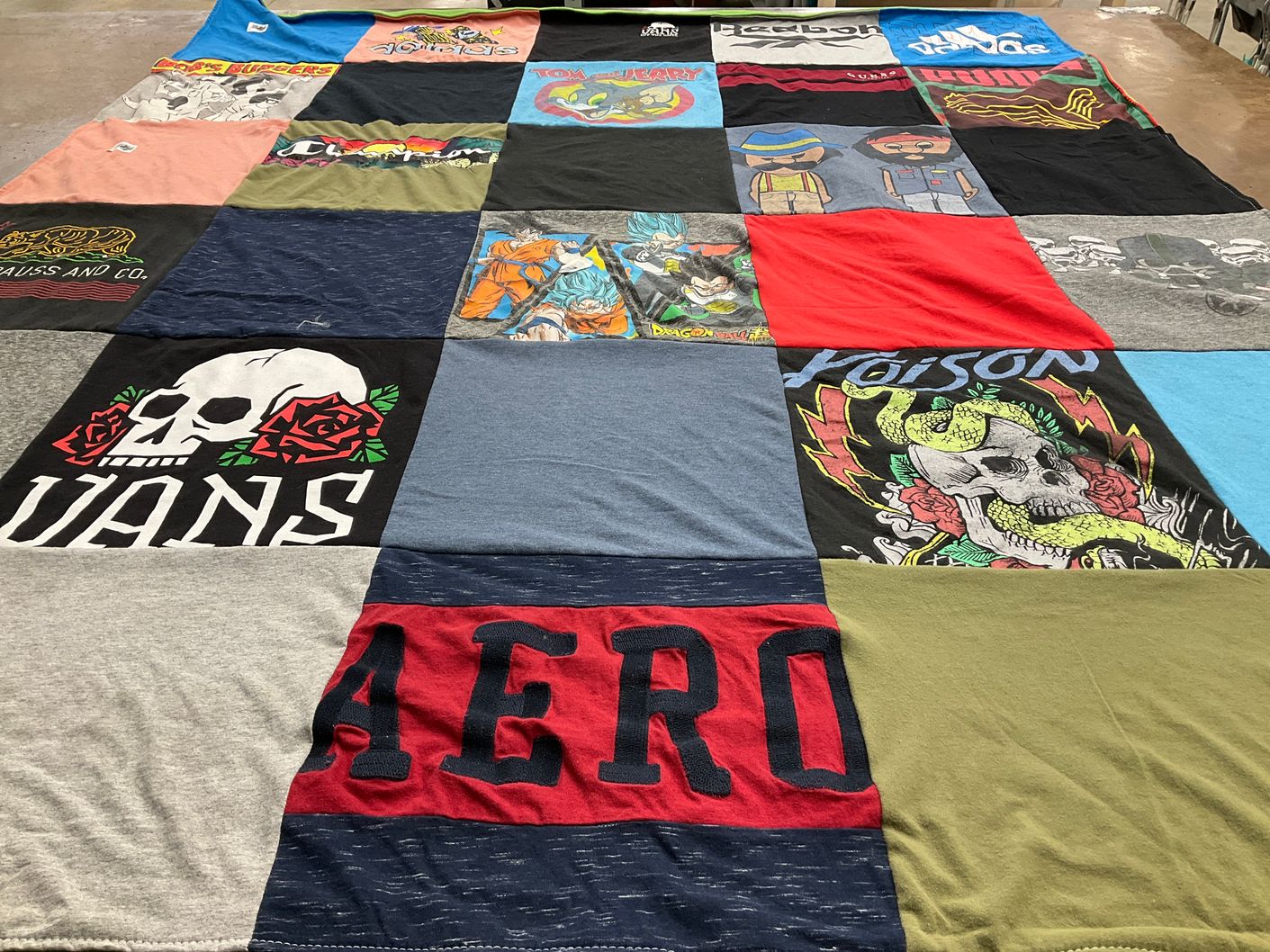 T-shirt quilt with fashion, music themes by Veronica from CA