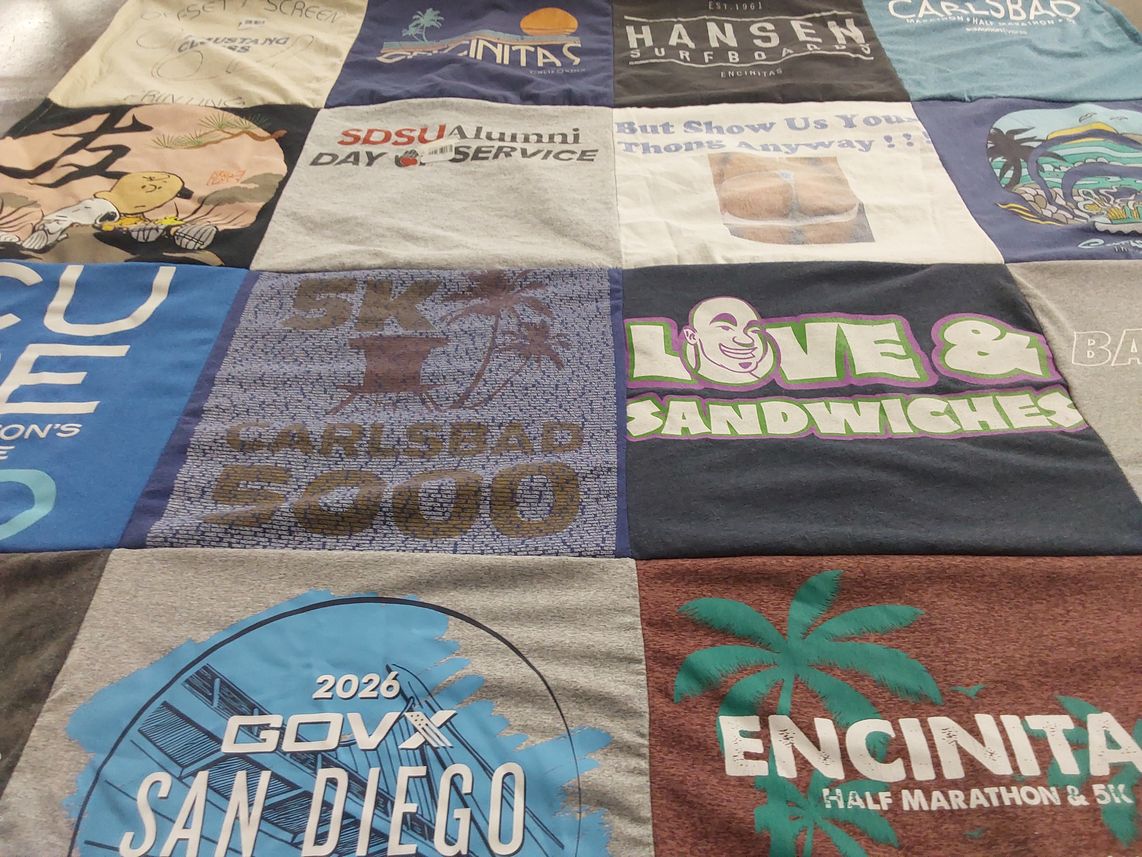 T-shirt quilt from san diego state university by Randall from CA
