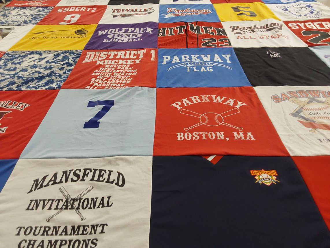 T-shirt quilt featuring wolfpack, hitmen by Debra from MA