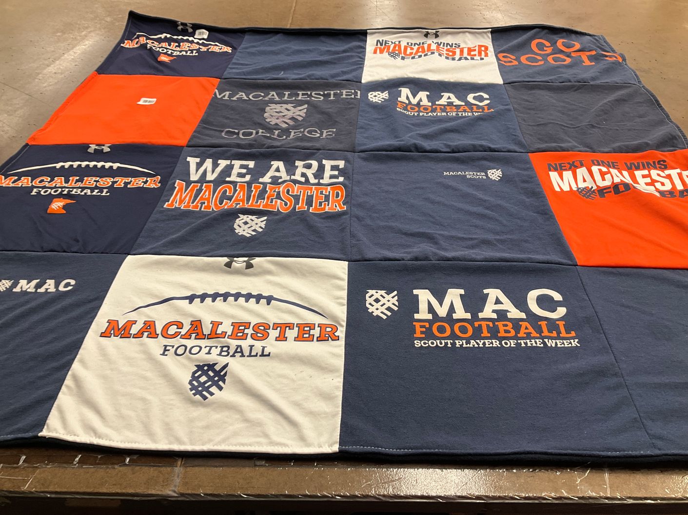 T-shirt quilt featuring macalester college football by Valerie from WI
