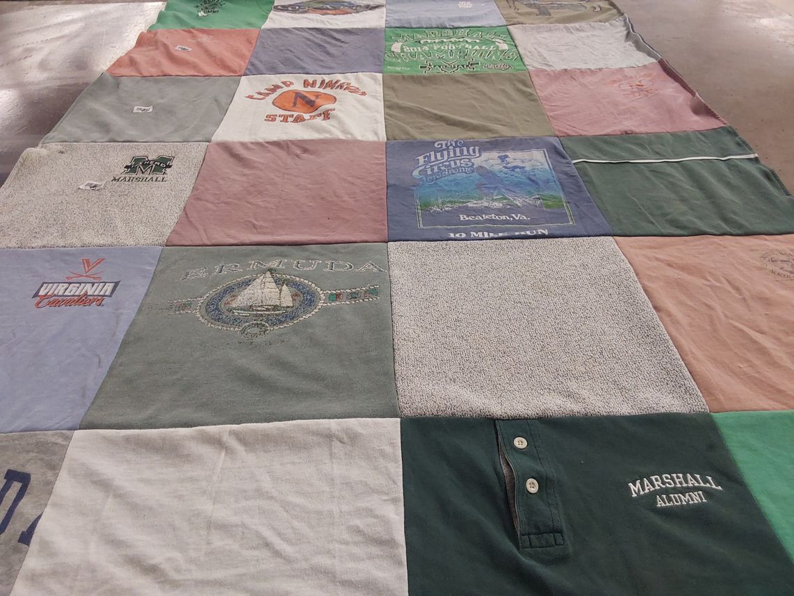 T-shirt quilt from marshall university, university of virginia by Greta from VA