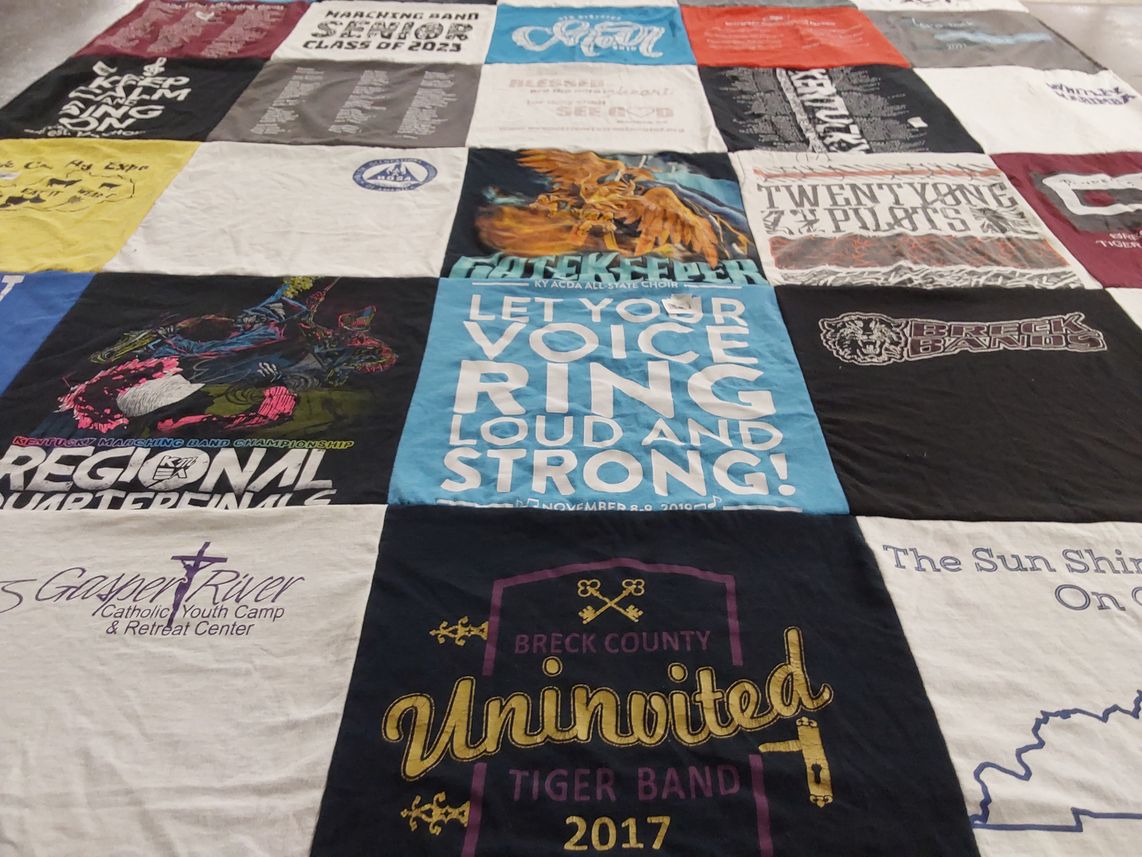 T-shirt quilt featuring breck county marching band by Jenny from KY