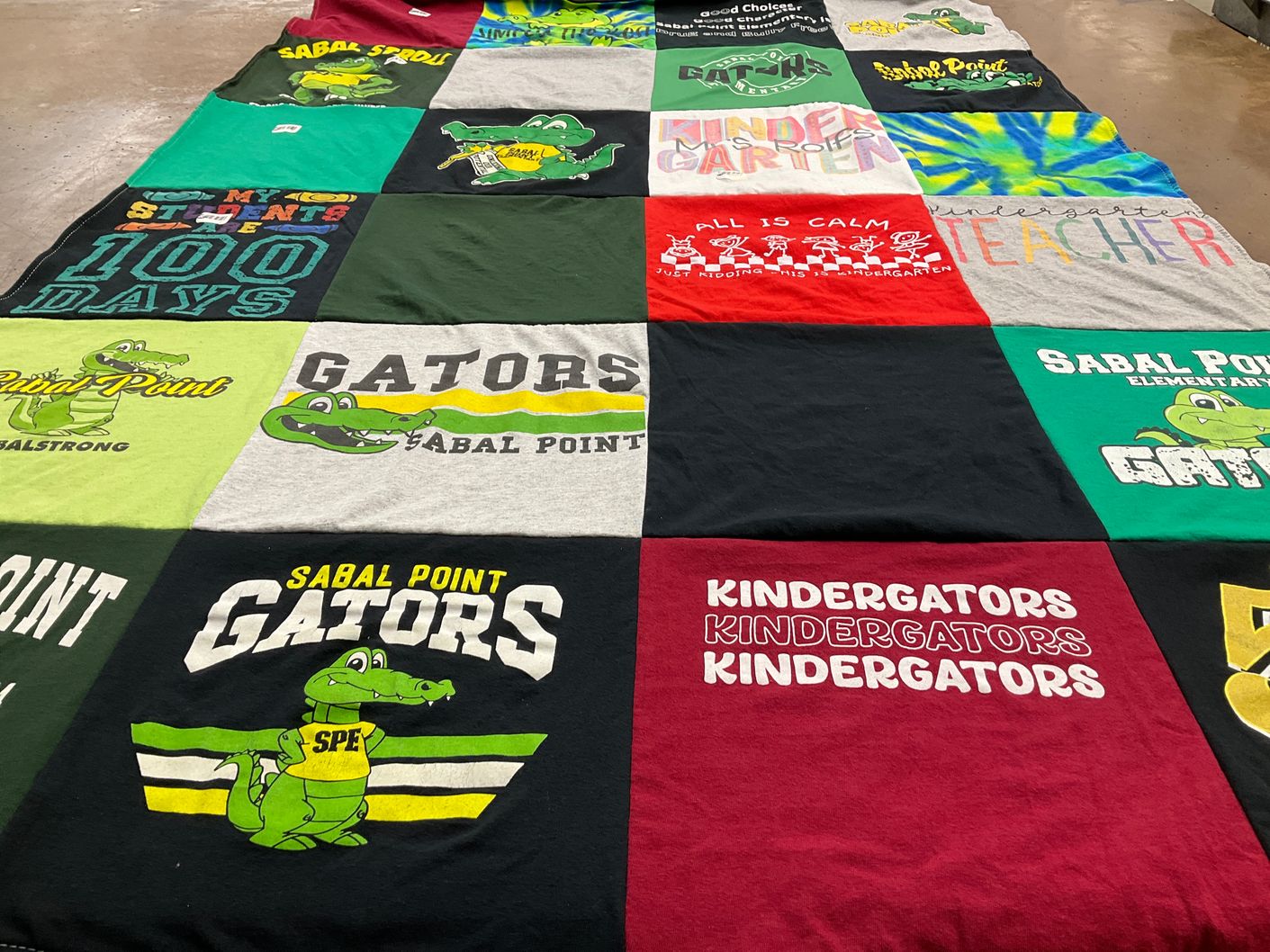 T-shirt quilt featuring sabal point gators by Nancy from FL