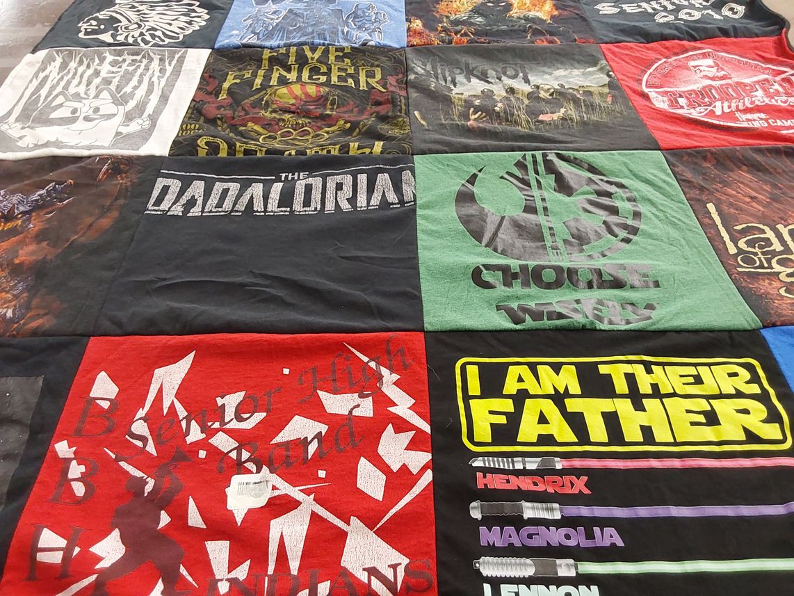 T-shirt quilt from b b high school by Kelsey from NE