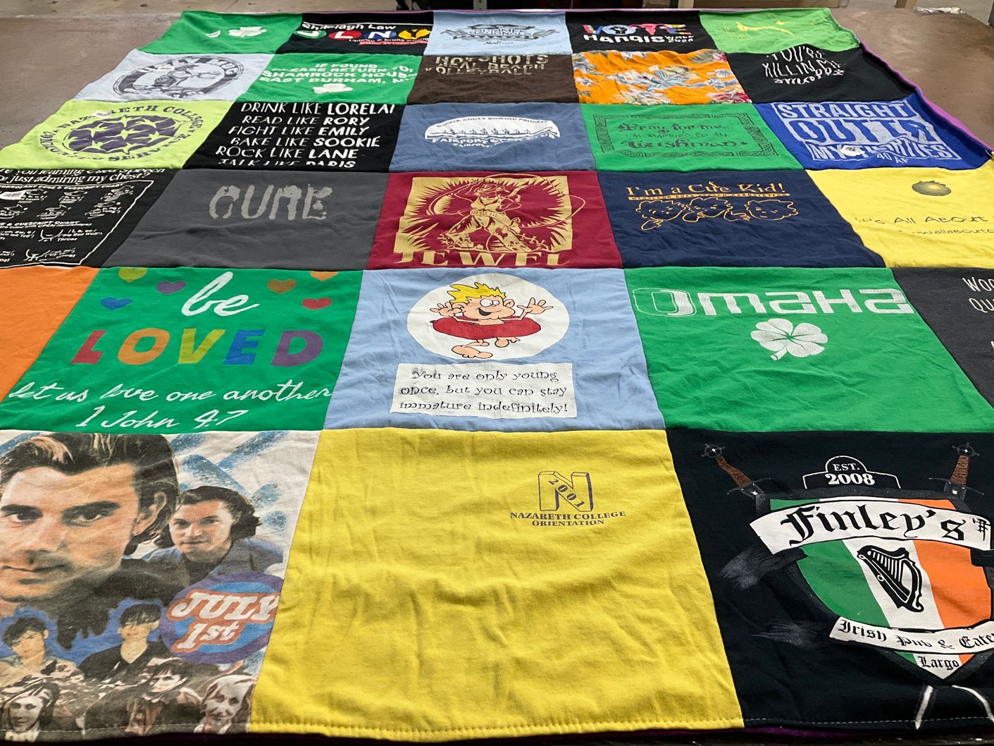 T-shirt quilt from nazareth college by Lauren from MA